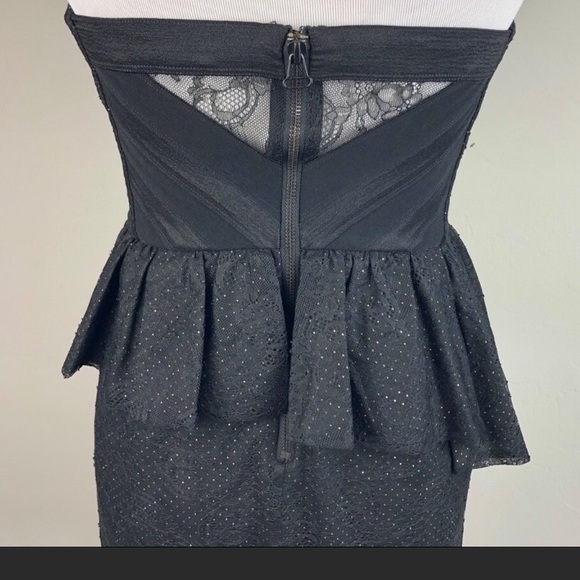 Alice + Olivia black strapless peplum dress - Picture 3 of 5